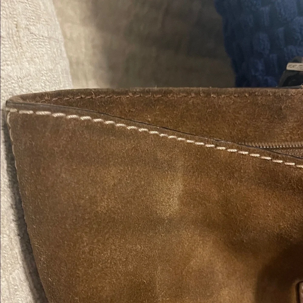 Michael Kors Brown Suede and Leather Tote Bag - Picture 3 of 16